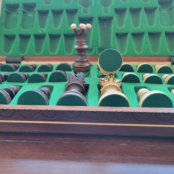 Chess Board Game 21" Wegiel Handmade European Ambassador - Picture 5 of 9